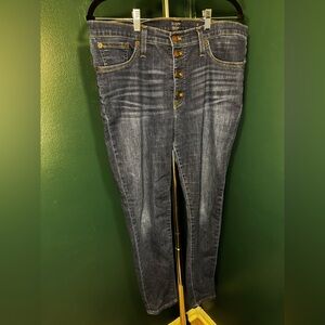 J. Crew Button High Rise Skinny Women's Blue Jeans size 32
